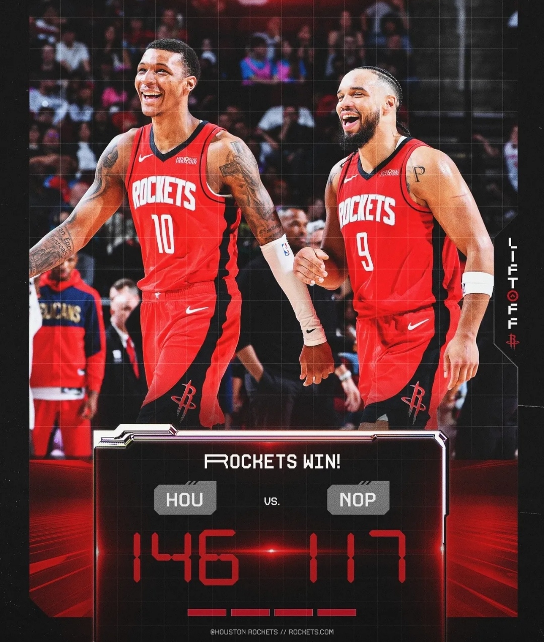 火箭胜公牛，豪阵三连胜