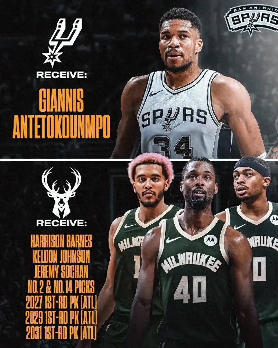 雄鹿击败马刺，阿德托昆博砍27+13